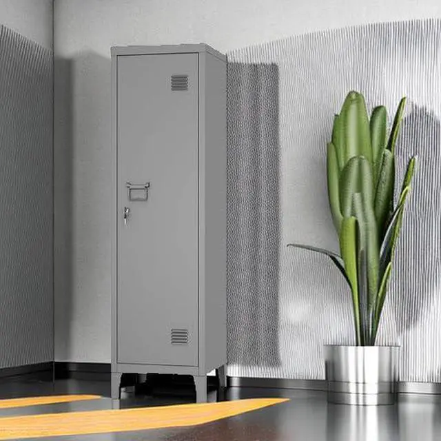 Alt view image 5 of 7 - Metal Cabinet Home Office Storage Cabinets with Doors and Shelves Lockable File Cabinet Organizer Coat Lockers for Kids