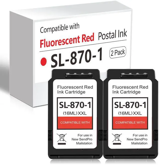 Main image of High Capacity SL-870-1 XXL Red Ink Cartridge High Yield Combo Pack (2-Pack,18 ML) Compatible SL8701 Ink Cartridges Replacement for Pitney Bowes New SendPro Mailstation Postage Machines