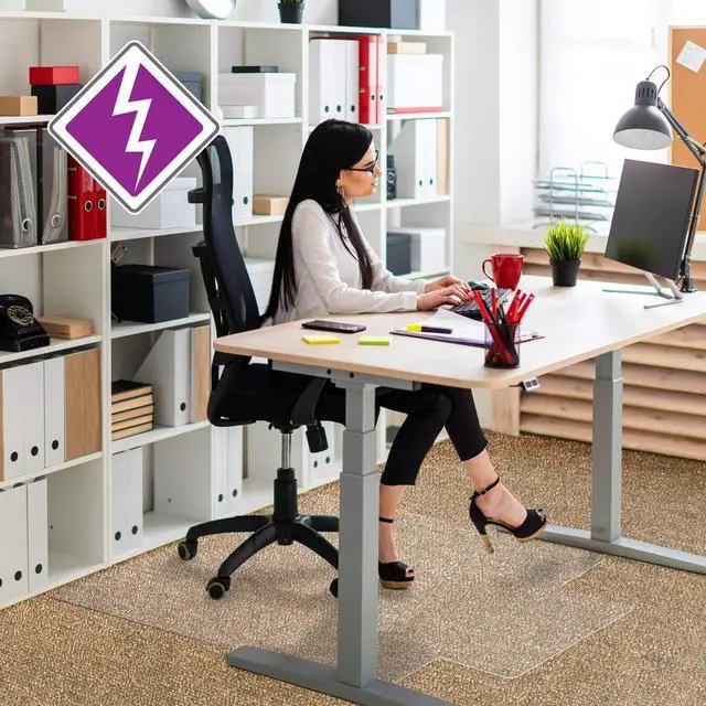 Main image of ® Anti-Static Vinyl Lipped Chair Mat for Carpets up to 3/8" - 36" x 48"
