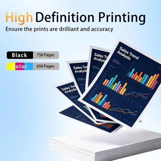 Alt view image 3 of 7 - 68XL 68e High Yield Ink Compatible HP68,1Bk 1Tri-Color Envy Printers | 68XL 68e high yield ink combo pack compatible HP 68 (1Bk,1Tri-Color), fits Envy 6155e 6555e 6152e 6100e 6552e 6558e