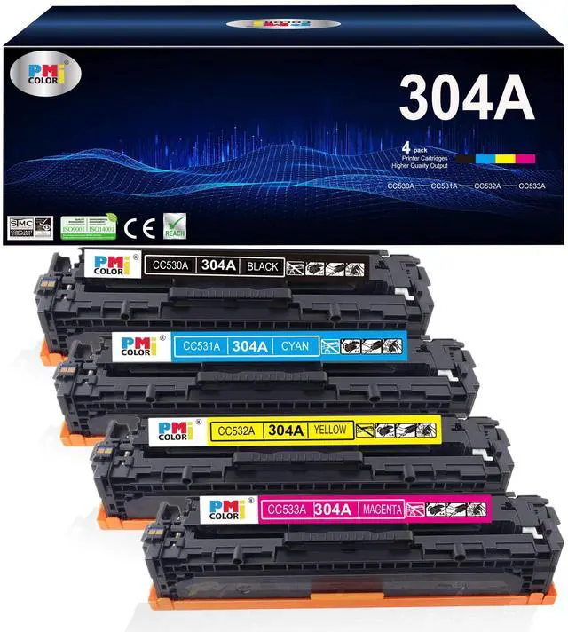 Main image of 4-Pack Replacement for HP 304A Toner Cartridges CP2025 CM2320 CP2025dn | Compatible for HP Color Laser CP2025,CM2320fxi MFP,CM2320nf MFP,CM2320n MFP;CP2025dn,CP2025n (Black,Cyan,Magenta,Yellow)