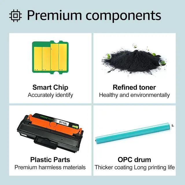 Alt view image 7 of 7 - MLT-D115L D115L Black Toner Cartridge,4-Pack | Compatible for Samsung SL-M2880FW SL-M2830DW SL-M2880XAC SL-M2870FW SL-M2830DW Xpress M2820 M2870 Laser Printer