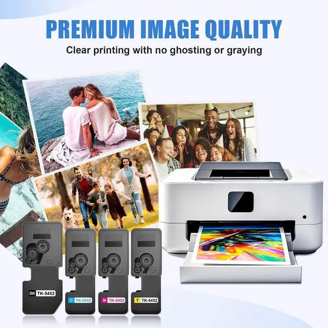 Alt view image 4 of 5 - TK5452 TK-5452 Toner Cartridge Compatible for Kyocera TK5452K TK5452C TK5452M TK5452Y Toner for ECOSYS PA2600cwx PA2600cx MA2600cwfx MA2600cwx Printers(4-Pack,Black Cyan Magenta Yellow)