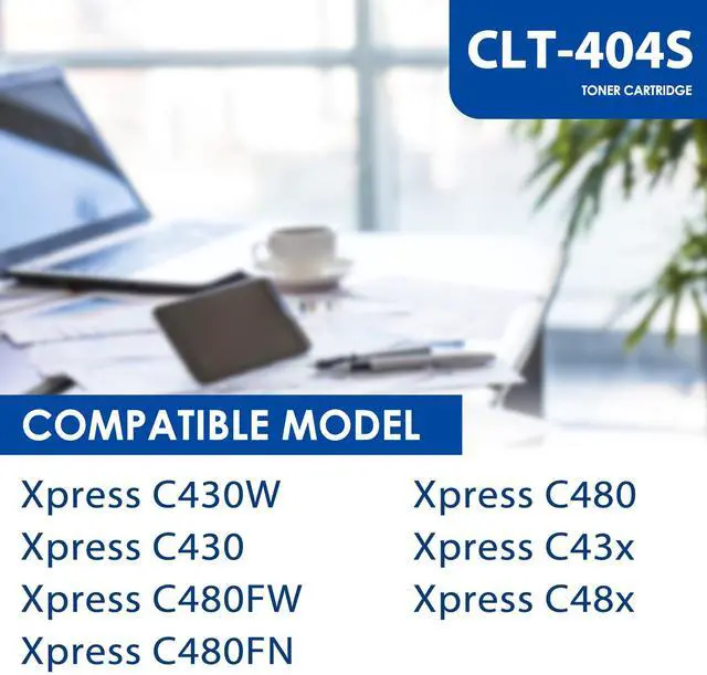 Alt view image 2 of 7 - CLT-K404S, CLT-C404S, CLT-M404S, CLT-Y404S Toner Cartridge Set - 4 Pack Black Cyan Magenta Yellow Replacement for Samsung 404 404s clt404s clt-404s Toner for C430W C480FW C43x C48x Printer Toner