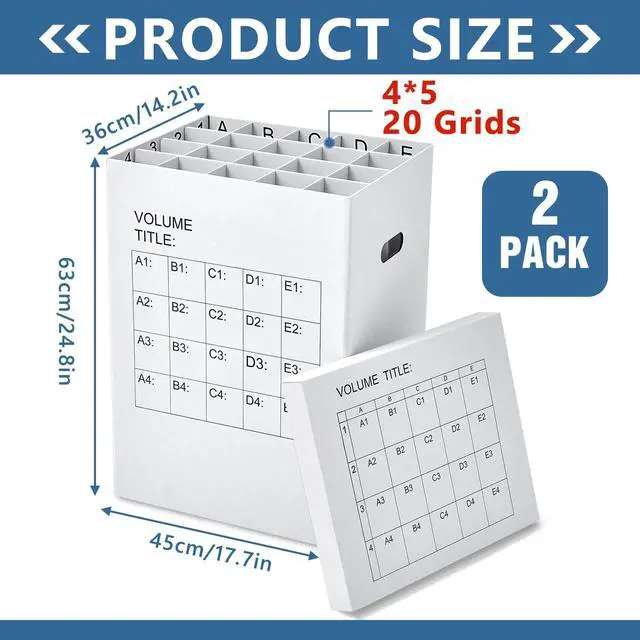 Alt view image 2 of 6 - 2 Pack Blueprint Holder Storage Organizer for Storing Poster Anchor Charts 40 Slots 25 x 17.7 x 14.2 Inch Blueprint Roll File Holder for Architectural Map School Office Home Items