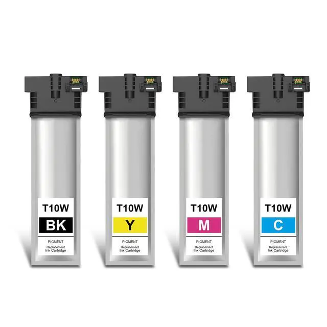 Alt view image 2 of 7 - Remanufactured High Capacity T10W Ink Cartridge T10W100 T10W200 T10W300 T10W400 Ink Set Compatible with Workforce Pro WF-C5390 WF-C5890 Color Printers, with New Chip