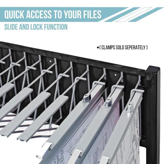 Alt view image 3 of 7 - Adir Mobile Blueprint Holder Construction Plan Rack, Map Organizer, Blueprint Rack, and Poster Display Rack for Jobsite and Office (Without Blueprint Clamps)