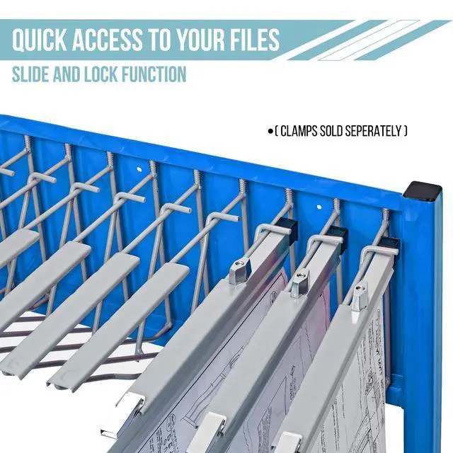 Alt view image 3 of 7 - Adir Mobile Blueprint Holder Construction Plan Rack, Map Organizer, Blueprint Rack, and Poster Display Rack for Jobsite and Office (Without Blueprint Clamps)