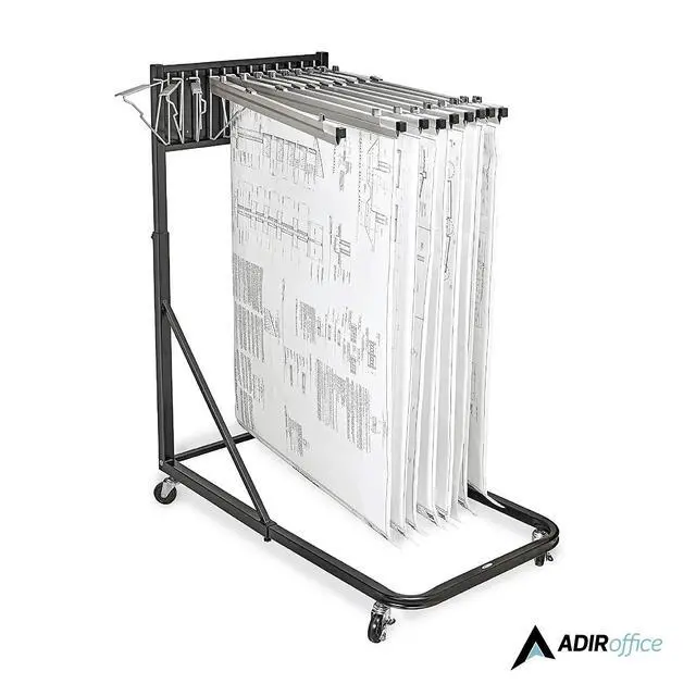 Alt view image 7 of 7 - Adir Mobile Blueprint Holder Construction Plan Rack, Map Organizer, Blueprint Rack, and Poster Display Rack for Jobsite and Office (Without Blueprint Clamps)