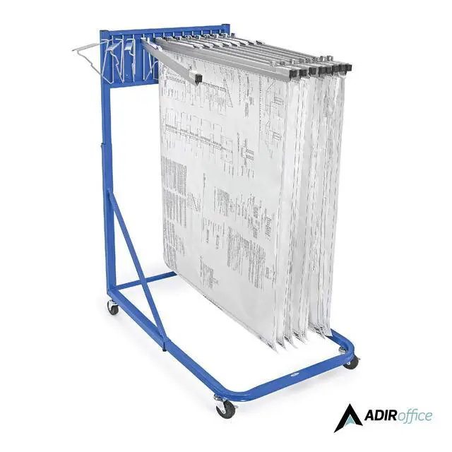 Alt view image 6 of 7 - Adir Mobile Blueprint Holder Construction Plan Rack, Map Organizer, Blueprint Rack, and Poster Display Rack for Jobsite and Office (Without Blueprint Clamps)