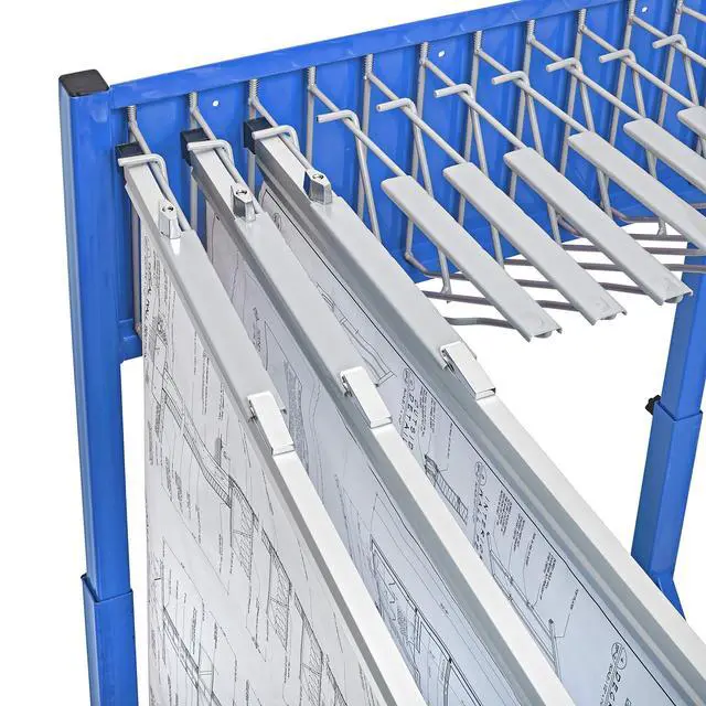 Alt view image 7 of 7 - Adir Mobile Blueprint Holder Construction Plan Rack, Map Organizer, Blueprint Rack, and Poster Display Rack for Jobsite and Office (Without Blueprint Clamps)