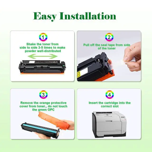 Alt view image 6 of 7 - 4 Pack Replacement for HP 312A Toner Cartridges M476dn M476dw M476nw | Compatible for HP Laserjet Pro MFP M476dn M476dw M476nw Printer Ink (Black, Cyan, Magenta, Yellow)