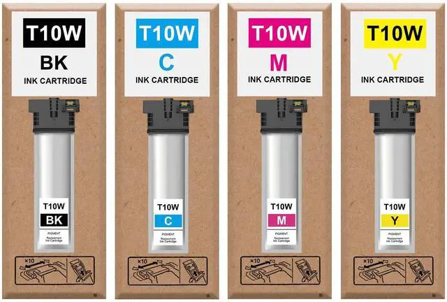 Main image of Remanufactured High Capacity T10W Ink Cartridge T10W100 T10W200 T10W300 T10W400 Ink Set Compatible with Workforce Pro WF-C5390 WF-C5890 Color Printers, with New Chip