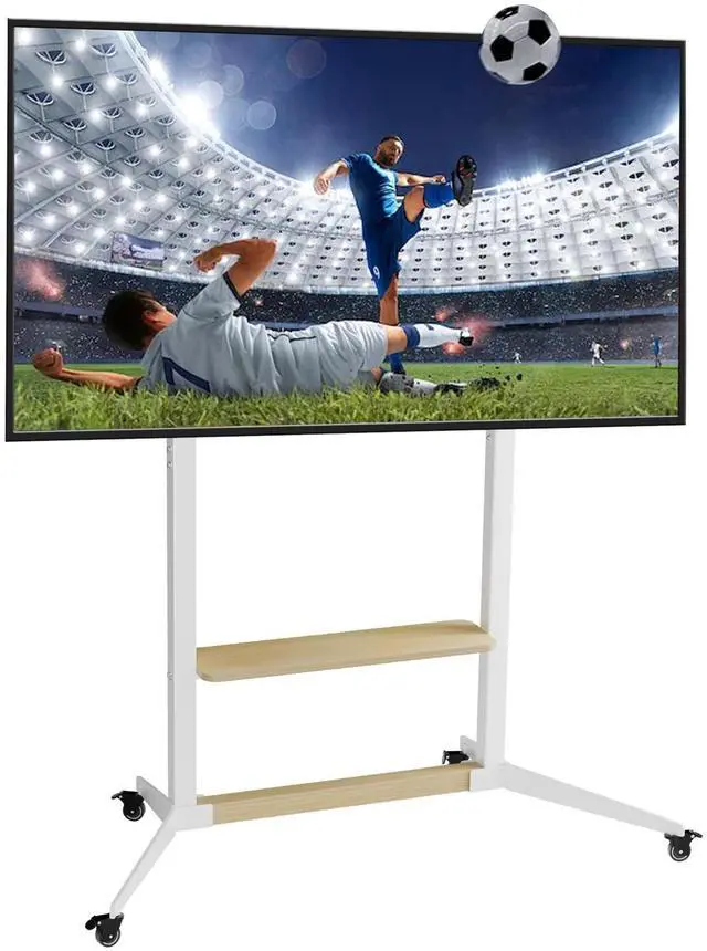 Main image of Heavy Duty Portable Rolling TV Stand with Wheels for 55-100 inch | Adjustable Heights TV Cart for bedroom VESA 800x600mm max load capacity 220lbs