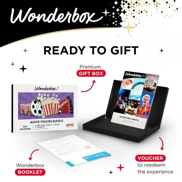 Alt view image 2 of 7 - AMC Movie Theatres® - 4 Black Tickets + 4 Drinks + 2 Popcorn | Valid at 550+ AMC theater locations across the US, Choose your theater, movie, date, and showtime with easy online redemption