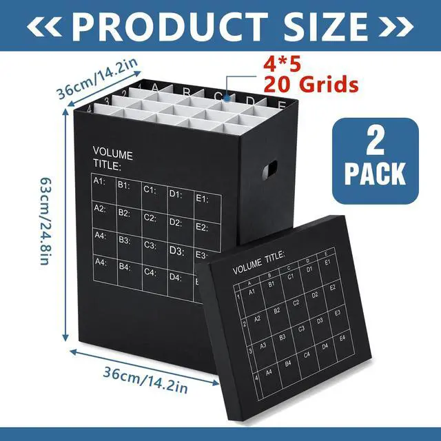 Alt view image 2 of 7 - 2 Pack Blueprint Holder Storage Organizer for Storing Poster Anchor Charts 32 Slots 25 x 14.2 x 14.2 Inch Blueprint Roll File Holder for Architectural Map School Office Home Items(Black)