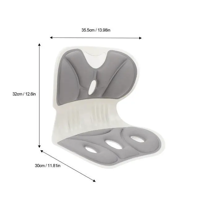 Alt view image 5 of 7 - Lumbar Support Posture Corrector Chair for Adults,Back and Lumbar Support Breathable Fabric Petal Shaped Office Chair Seating Cushion,Ergonomic Back for Office (Grey)