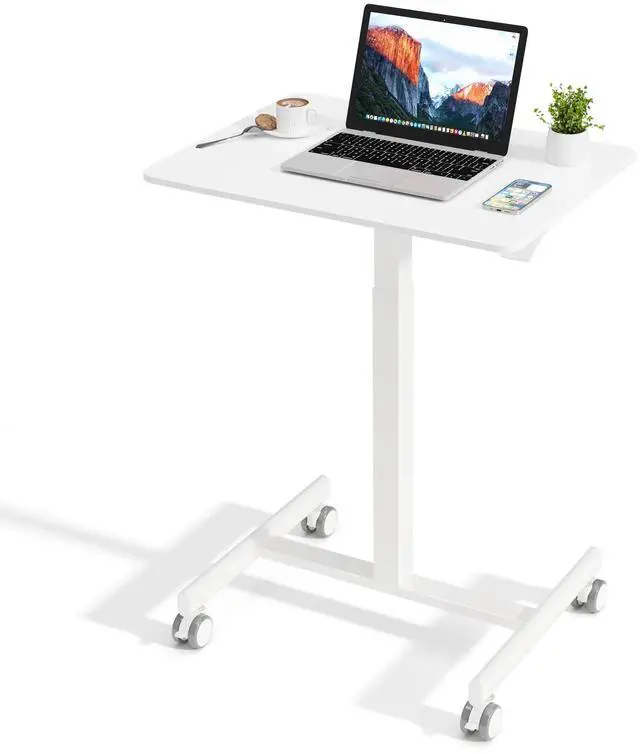 Main image of Adjustable Height Standing Desk on Wheels, Portable Rolling Desk and Laptop Stand, Walking Pad Desk | Rolling Standing Table for Home Office, Small Computer Workstation