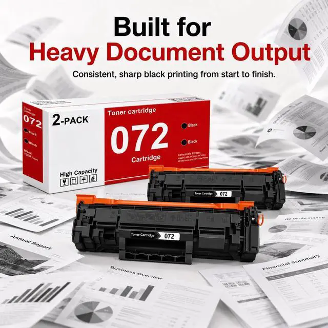 Alt view image 6 of 7 - High Yield 072 Black Toner Cartridge Replacement for Canon 072 Toner | 072 072H Toner Cartridge for imageCLASS MF284dw MF287dw MF280 Series and LBP172dw Printers (2-Pack)