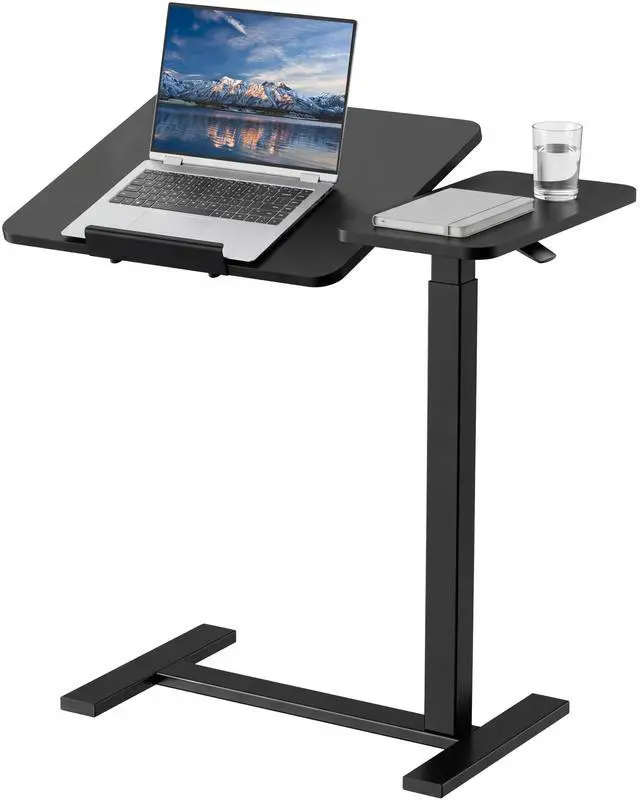 Main image of Standing Desk with Wheels, Rolling Desk, Laptop Table | Adjustable Height, Portable Computer Workstation, Tilting Desktop, Home Office Classroom Bedside, Black