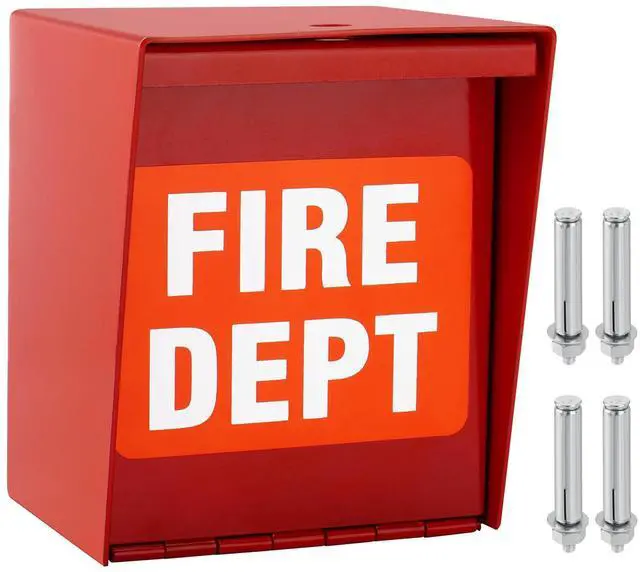 Main image of Fire Department Box With Lock Hole Red Heavy Duty Steel