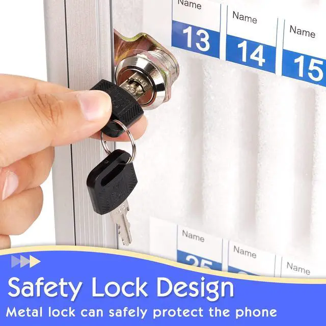 Alt view image 5 of 6 - 60 Slots Aluminum Alloy Cell Phone Locker, Phone Holder for Classroom | Cell Phone Lock Box, Wall-Mounted Phone Holder with a Locked, Phone Storage Cabinet, Can be Carried by Hand
