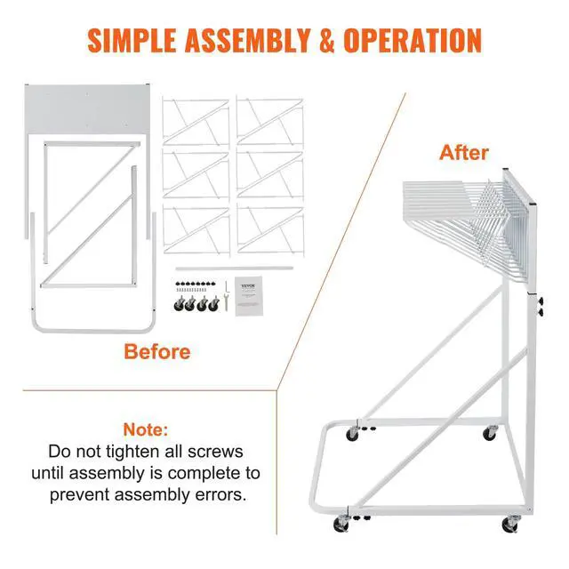 Alt view image 6 of 7 - Mobile Blueprint Storage Rack, Plan Holder with 12 Pivot Brackets, Mobile Blueprint Holder Adjustable Height & Length, Poster Display Rack for Office and Home (Rack Only Without Clamps)
