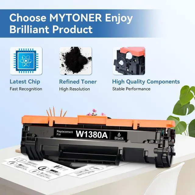 Alt view image 4 of 6 - 138A Black Toner Cartridges Replacement for HP 138X W1380A W1380X | With Chip, Compatible with LaserJet Pro 3001dw 3001dn MFP 3101fdw 3101fdn Printer, 2 Pack, High Yield Printing