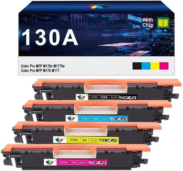 Main image of 130A Toner Cartridges CF350A Compatible for HP 130A Toner cartridges | for hp Laserjet Pro Color MFP M177fw M176n M177 M176 Printer(1 Black, 1 Cyan, 1 Magenta, 1 Yellow)