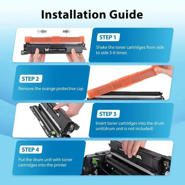 Alt view image 4 of 6 - TN229XL TN229 Toner Cartridge Replacement for Brother TN-229XL MFC-L3780CDW MFC-L3720CDW HL-L3280CDW HL-L3220CDW HL-L3295CDW MFC-L3765CDW HL-L3300CDW HL-L8245CDW MFC-L8395CDW Printer (4 Pack)