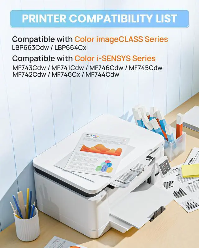 Alt view image 2 of 7 - 055H 055 Toner Cartridge Set MF741Cdw MF743Cdw MF740C | Compatible for Canon 055 055H High Capacity Color ImageCLASS MF742Cdw MF745Cdw MF746Cdw MF744Cdw LBP664Cdw Printer 4 Pack