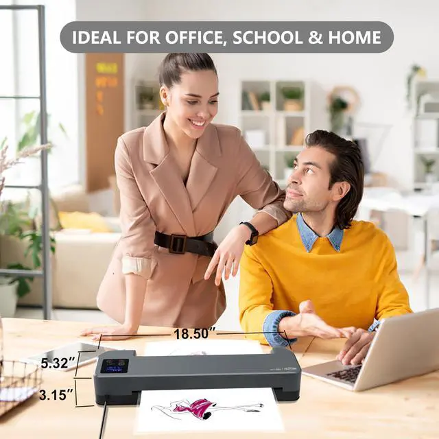 Alt view image 6 of 6 - 13-Inch 4-Roller Thermal Laminator & Foil Applicator w/LCD Display, 30s Warm-Up, 16s/Sheet, Supports 310 Mil, Micro-Adjust for Smoother Results, Commercial-Grade for Busy Offices, DIY Crafts