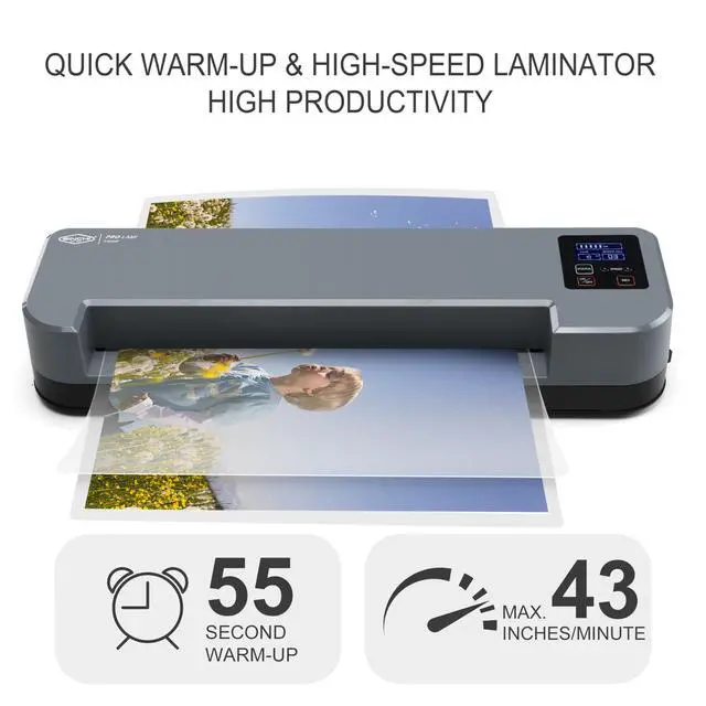 Alt view image 2 of 6 - 13-Inch 4-Roller Thermal Laminator & Foil Applicator w/LCD Display, 30s Warm-Up, 16s/Sheet, Supports 310 Mil, Micro-Adjust for Smoother Results, Commercial-Grade for Busy Offices, DIY Crafts