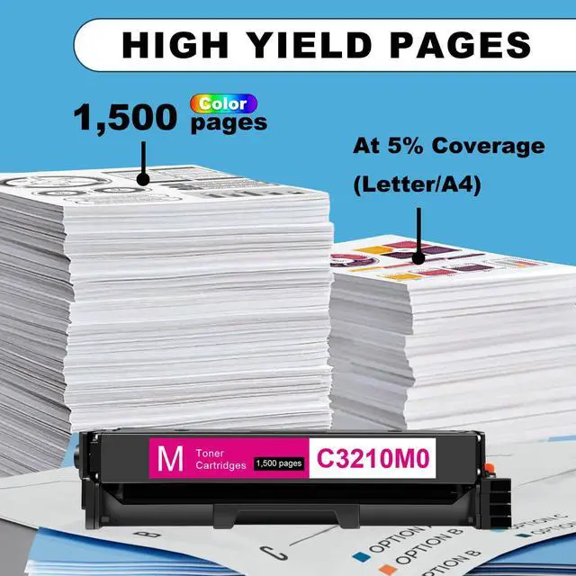 Alt view image 3 of 5 - C3210M0 MC3224 Toner Cartridges Compatible for Lexmark C3224 C3326 Toner Cartridge C3210M0 for C3210 C3326 C3426 MC3224 MC3326 MC3426 Laser Printers (M)
