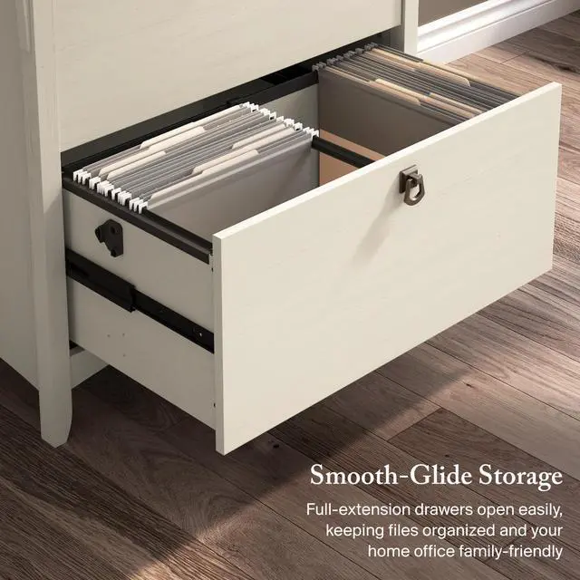 Alt view image 5 of 7 - Salinas 2 Drawer Lateral File Cabinet in Antique White, Home Office Storage Solution, Organizer with Drawers for Workspace, Filing Unit
