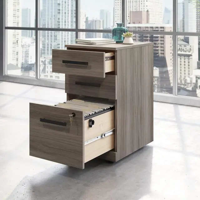 Alt view image 4 of 7 - OfficeWorks by Affirm Mobile File, L: 15.55'' x W: 19.45'' x H: 28.43'', Hudson Elm Finish