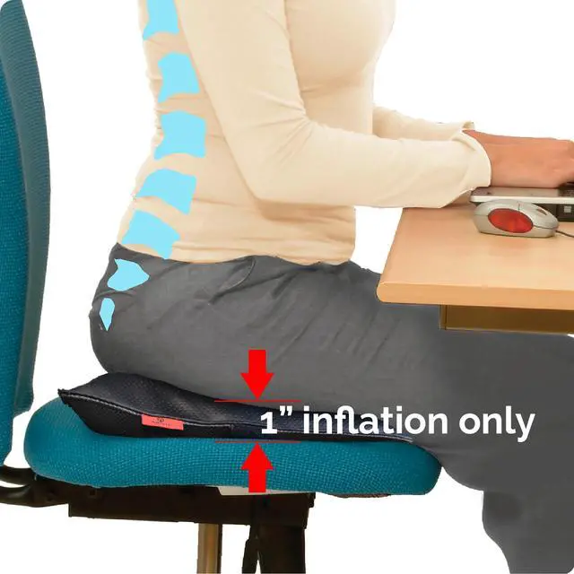 Alt view image 5 of 7 - PilateSeat, Patented Adjustable Orthopedic Air Cushion for Office Chairs, Sciatica, Back Pain, Posture, Meditation, Wheelchair, Core, Coccyx, Butt & Tailbone Relief