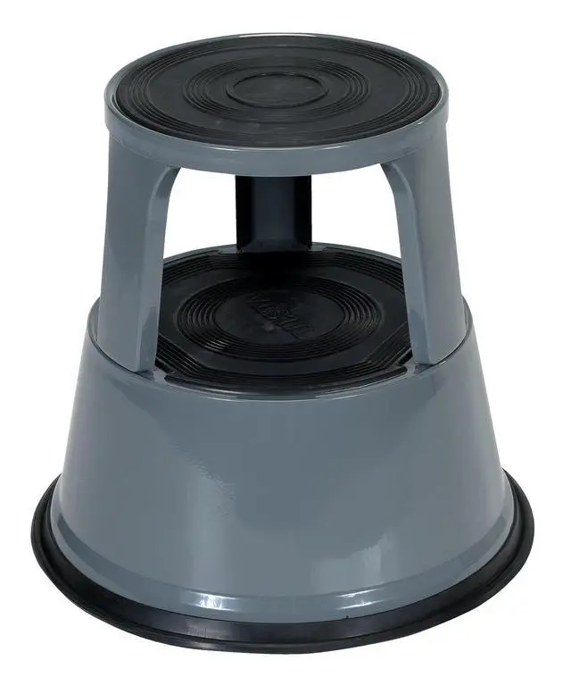 Alt view image 3 of 4 - STEP-17-GY Steel Rolling Step Stool 17 In. Top Step Height 500 Lb. Capacity Gray