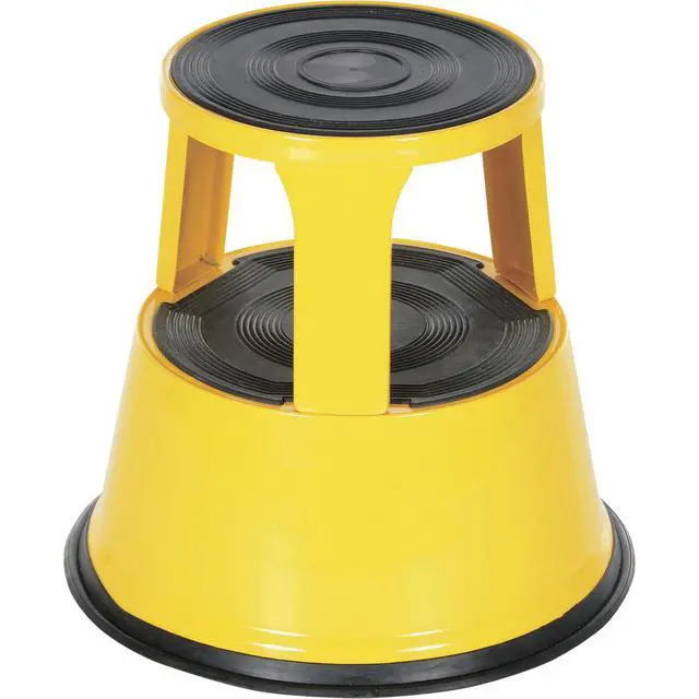 Alt view image 2 of 3 - STEP-17-Y Steel Rolling Step Stool 17 In. Top Step Height 500 Lb. Capacity Yellow