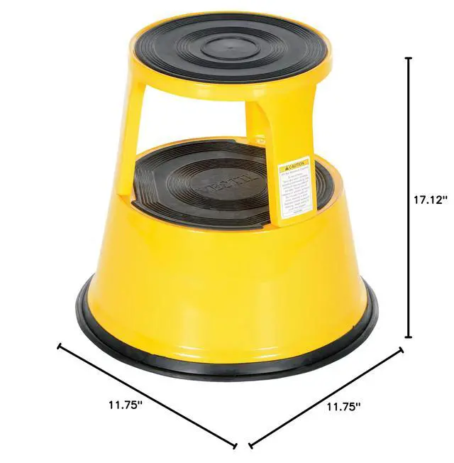 Alt view image 3 of 3 - STEP-17-Y Steel Rolling Step Stool 17 In. Top Step Height 500 Lb. Capacity Yellow