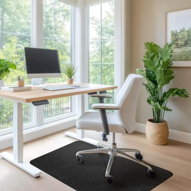 Alt view image 3 of 7 - Chair Mat for Carpet, Multi-Surface Grip, Dark Gray, 48" x 36" | Curl & Crack Resistant Floor Protector, Office Desk Chair, Silent Rolling Gaming Chair | 2-3X Thicker Than Standard at 0.25"