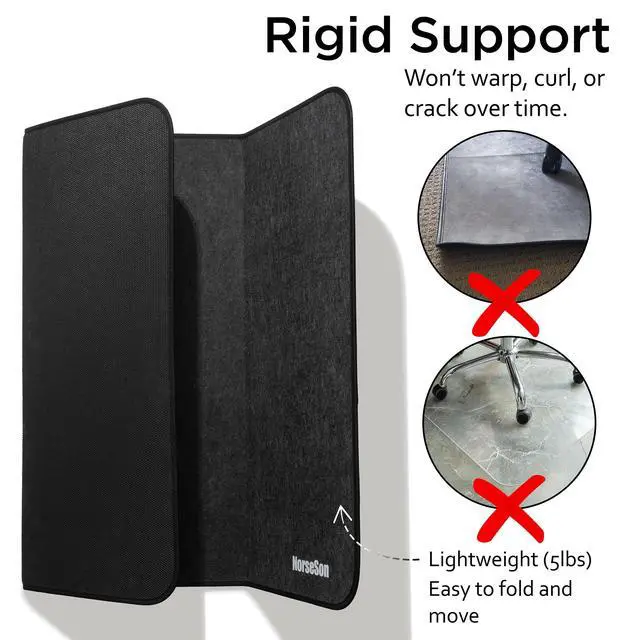 Alt view image 4 of 7 - Chair Mat for Carpet, Multi-Surface Grip, Dark Gray, 48" x 36" | Curl & Crack Resistant Floor Protector, Office Desk Chair, Silent Rolling Gaming Chair | 2-3X Thicker Than Standard at 0.25"