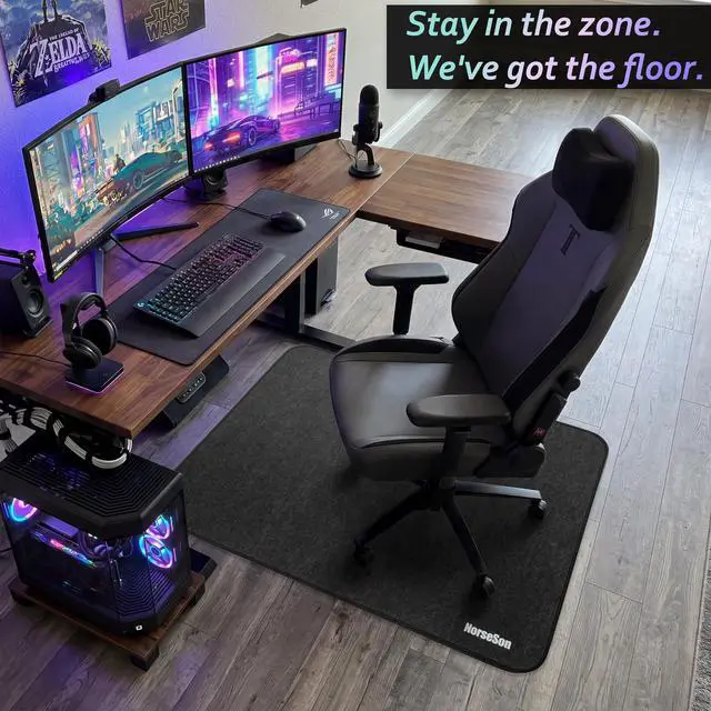 Alt view image 7 of 7 - Chair Mat for Carpet, Multi-Surface Grip, Dark Gray, 48" x 36" | Curl & Crack Resistant Floor Protector, Office Desk Chair, Silent Rolling Gaming Chair | 2-3X Thicker Than Standard at 0.25"