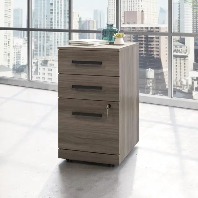 Alt view image 2 of 7 - OfficeWorks by Affirm Mobile File, L: 15.55'' x W: 19.45'' x H: 28.43'', Hudson Elm Finish