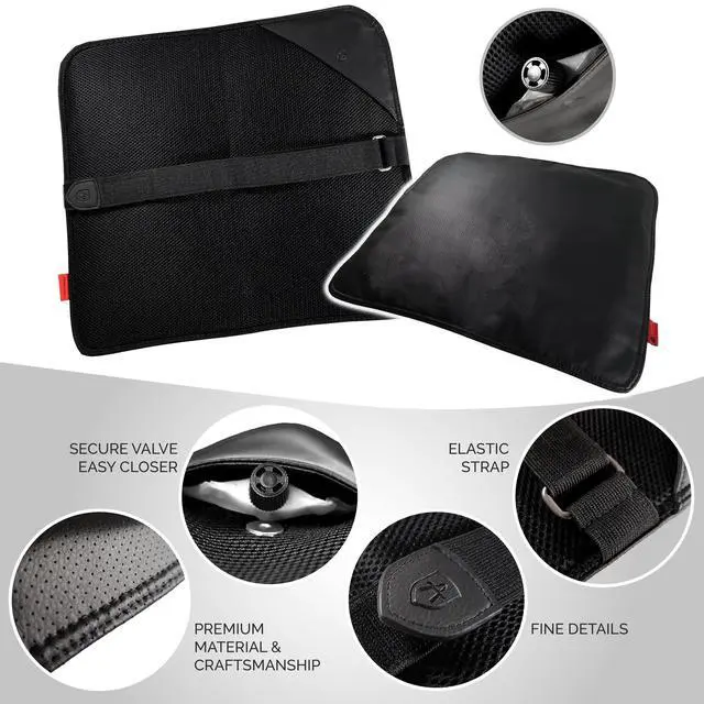 Alt view image 7 of 7 - PilateSeat, Patented Adjustable Orthopedic Air Cushion for Office Chairs, Sciatica, Back Pain, Posture, Meditation, Wheelchair, Core, Coccyx, Butt & Tailbone Relief
