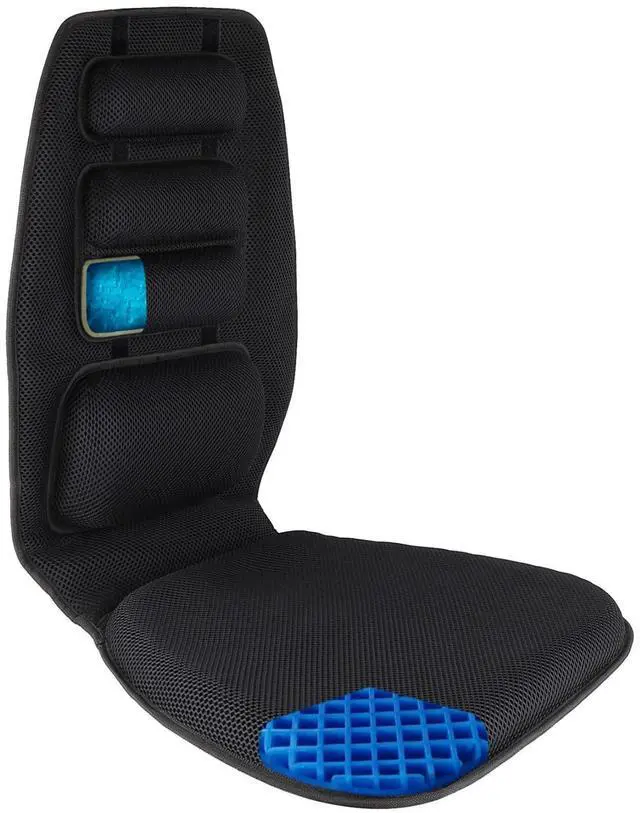 Main image of Gel High Chair Back Support and Seat Cushion | Adjustable Lumbar Pillow Placement for Upper Lower Thoracic, Coccyx, Pressure Sore Pain Relief | for Car, Office Chair, Gaming | Posture Aid