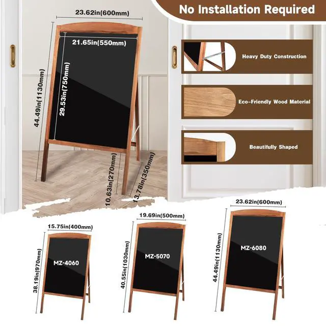 Alt view image 2 of 7 - LED Message Writing Board 28"x20", Standing A-Frame Wooden LED Message Sign Board Illuminated Erasable Neon Restaurant Menu Sign, 8 Colors Markers & 16 Lighting Colors Flashing DIY Chalkboard