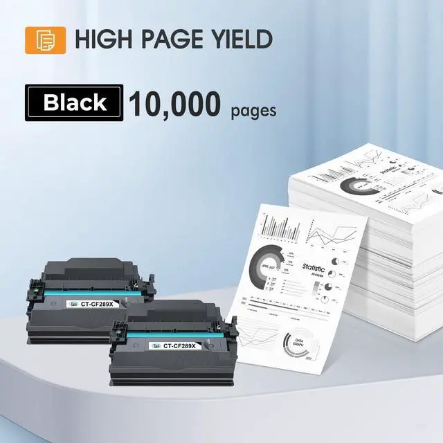 Alt view image 3 of 6 - 89X 89A Black Toner Cartridge for HP LaserJet CF289X CF289A M507 2 Pack | Compatible for HP 89A for LaserJet Enterprise M507n M507dn M507x MFP M528dn M528f M528c M528z M528 Series Printer High Yield