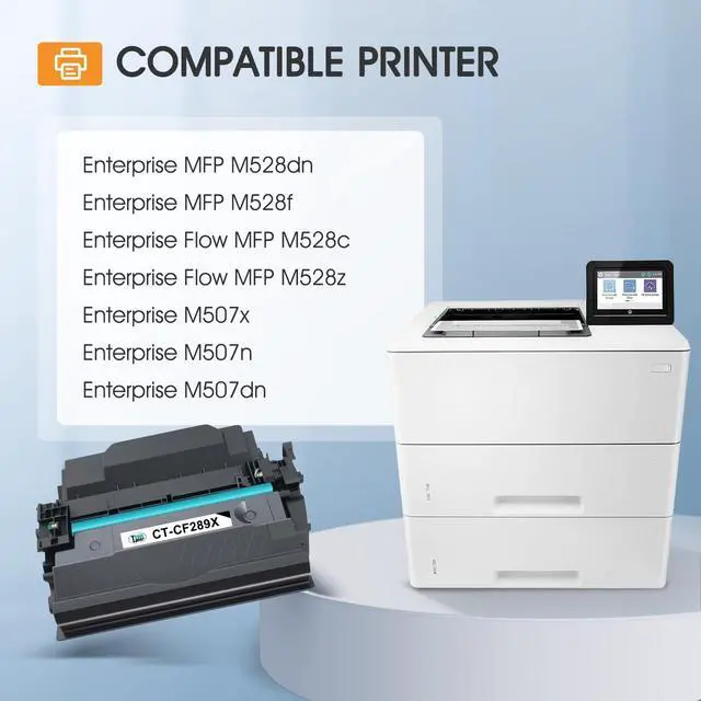 Alt view image 2 of 6 - 89X 89A Black Toner Cartridge for HP LaserJet CF289X CF289A M507 2 Pack | Compatible for HP 89A for LaserJet Enterprise M507n M507dn M507x MFP M528dn M528f M528c M528z M528 Series Printer High Yield