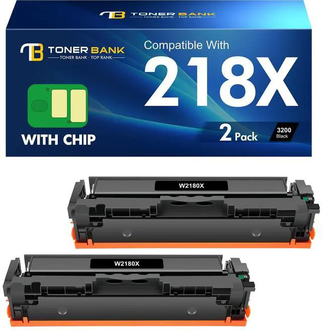 Main image of W2180X 218X Black Toner for HP 218X Black Toner Cartridge High Yield 2 Pack | Compatible for HP Color LaserJet Pro MFP 3301fdw 3301sdw 3301cdw 3301 3201dw 3201 Printer Ink Set High Yield